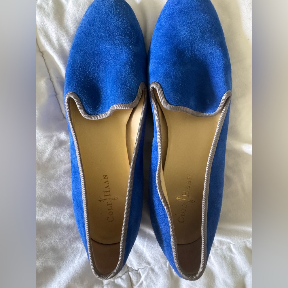 Cole Haan Women's Sabrina Smoking Blue Suede Loafers